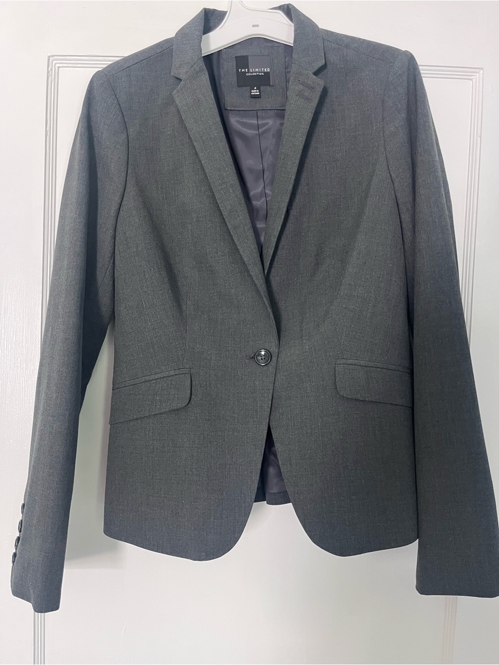 The Limited Charcoal Gray Single-Button Blazer
